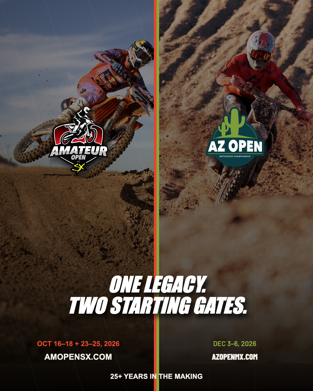 AM Open of Supercross and AZ Open of Motocross—one legacy, two starting gates